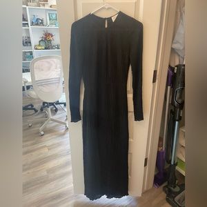 DISSH cotton/silk black maxi dress